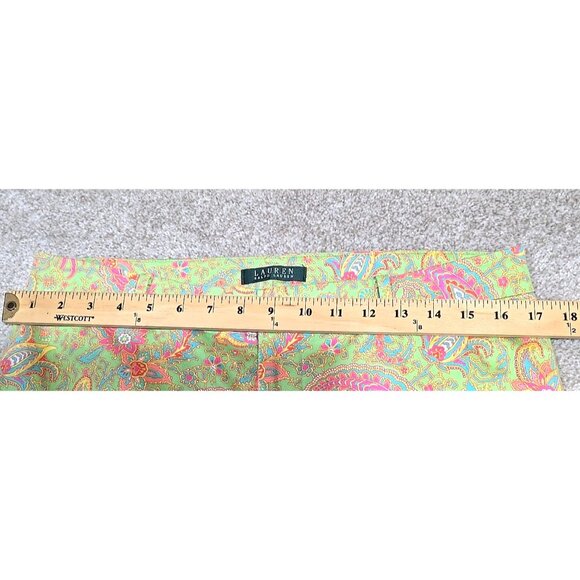 Lauren Ralph Lauren Chino Pants Flat Front Paisley Print Ankle Preppy Women's 10 - Picture 4 of 12